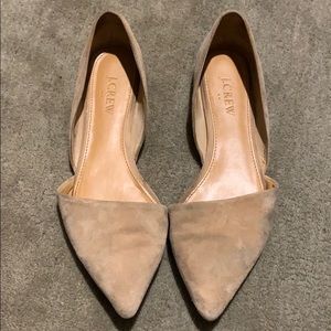 J Crew d’orsay beige suede flats. Size 6.5